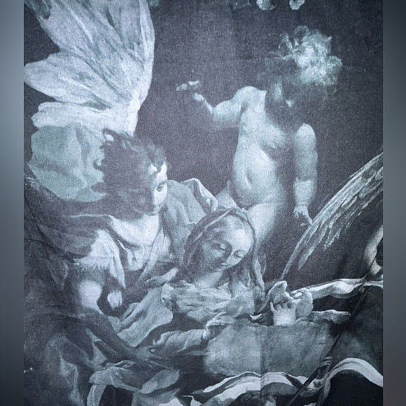 H&M size men’s, medium button-down angel printed long sleeve shirt - Picture 6 of 6